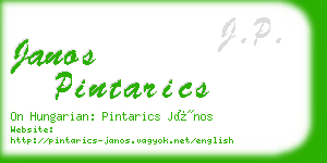 janos pintarics business card